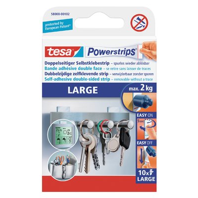 Kleefstrips tesa Powerstrips® LARGE dubbelzijdig 2kg 10 stuks