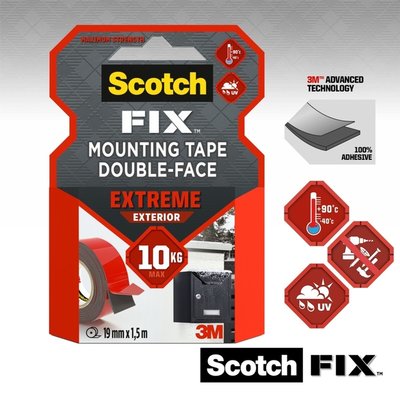 Ruban adhésif Scotch Extreme Exterior 19mmx1,5m double face