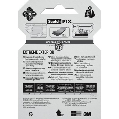 Ruban adhésif Scotch Extreme Exterior 19mmx1,5m double face