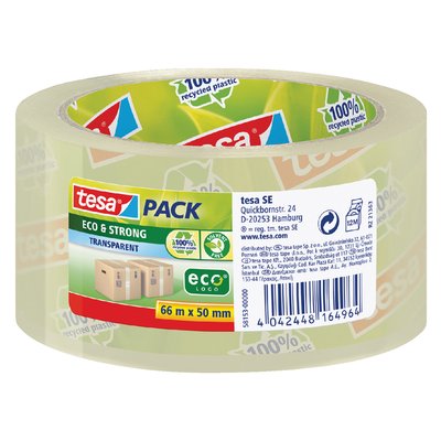 Verpakkingstape tesapack® Eco & Strong 66mx50mm transparant