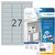 Etiket HERMA 4222 63.5x29.6mm weerbestendig zilver 675 stuks