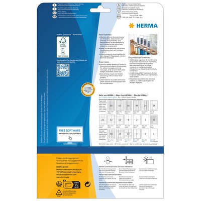 Etiket HERMA Power 10903 63.5x29.6mm wit 675 stuks