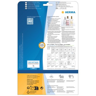 Etiquette HERMA 8019 99,1x139mm transparent 100 pièces