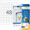 Etiket HERMA 4571 30mm rond folie wit 960 stuks foto