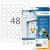 Etiket HERMA 4571 30mm rond folie wit 960 stuks