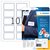 Etiquette badge HERMA 4410 80x50mm blanc bleu 200 pièces