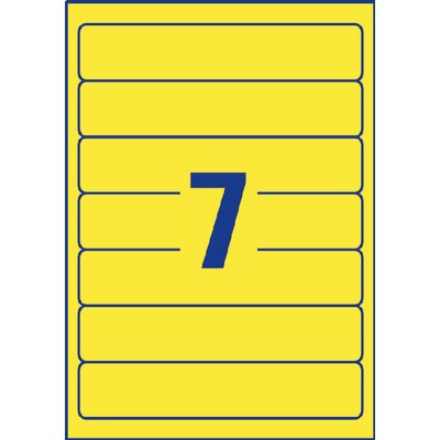 Rugetiket Avery smal 38x192mm zelfklevend geel