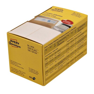 Etiquette affranchissement Avery 3434 128x38mm 1000 pcs
