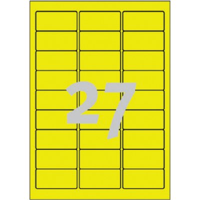 Etiquette Avery L6004-25 63,5x29,6mm jaune néon 675 pièces