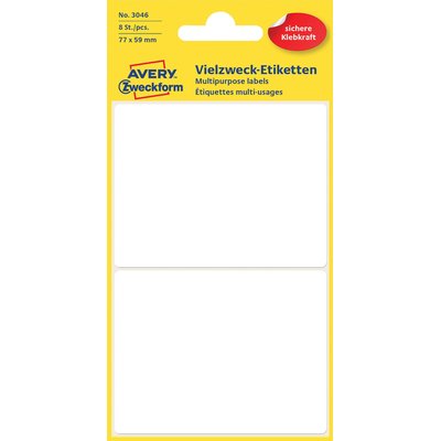 Etiket Avery 3046 77x59mm wit 8 stuks