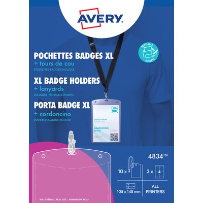 Badge Avery 4834 A6 hoes + insteekkaarten 10 stuks