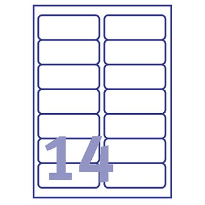 Etiket Avery L7063-20 99.1x38.1mm polyester wit 280 stuks