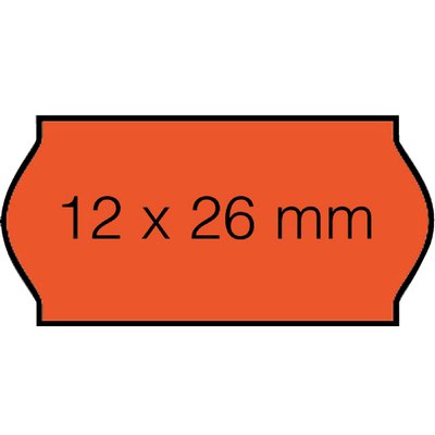 Etiquette prix Sato Samark 12x26mm rouge fluo permanent 1500 pièces