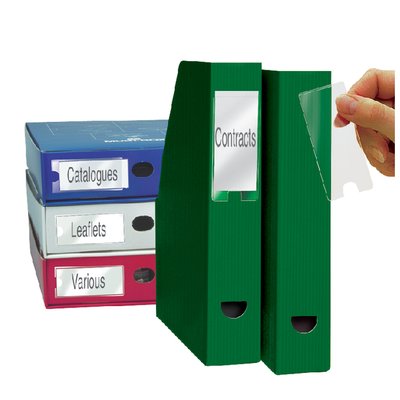 Etikethouder Djois 35x75mm zelfklevend transparant 12 stuks