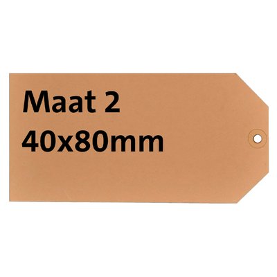 Label karton nr 2 200gr 40x80mm chamois 1000 stuks
