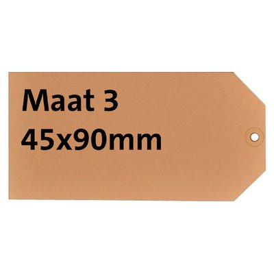 Label karton nr 3 200gr 45x90mm chamois 1000 stuks