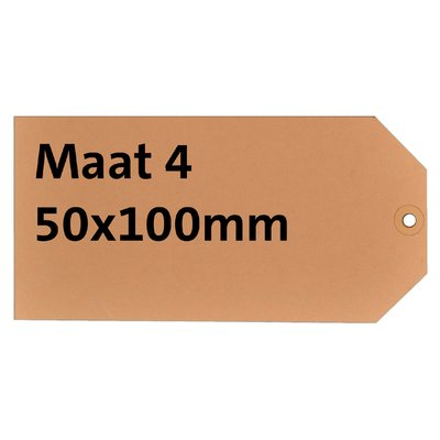 Label karton nr 4 200gr 50x100mm chamois 1000 stuks