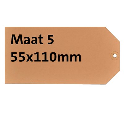 Label karton nr 5 200gr 55x110mm chamois 1000 stuks