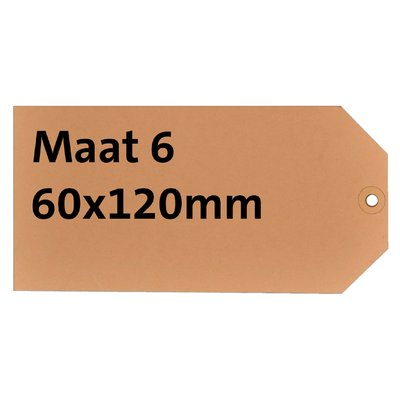 Label karton nr 6 200gr 60x120mm chamois 1000 stuks