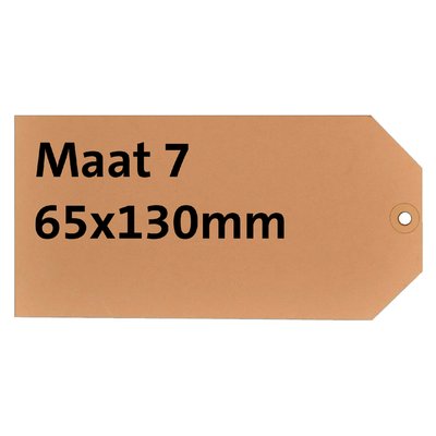 Label karton nr 7 200gr 65x130mm chamois 1000 stuks