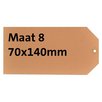Label karton nr 8 200gr 70x140mm chamois 1000 stuks