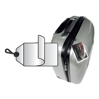 Label bagage Djois 3L 11120 72x123mm + cordon nylon transparent 10 pièces