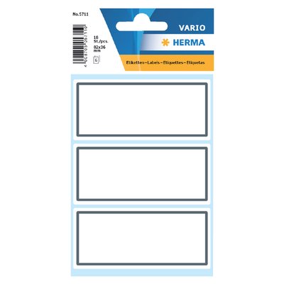 Etiquette cahier HERMA 5711 36x80mm cadre gris 18 pièces