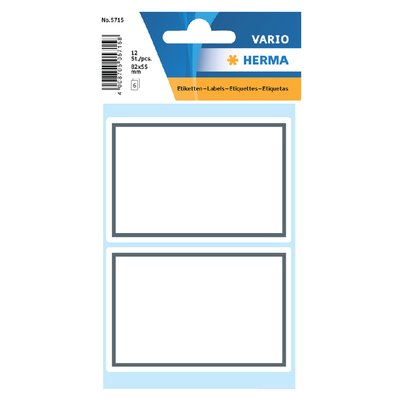 Etiket HERMA 5715 53x80mm schrift grijs kader 12 stuks
