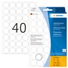Etiket HERMA 2250 rond 19mm wit 1280 stuks foto
