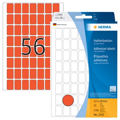 Etiket HERMA 2342 12x18mm rood 1792 stuks