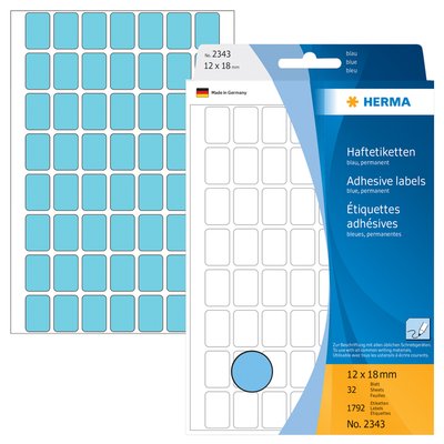 Etiquette HERMA 2343 12x18mm bleu 1792 pièces
