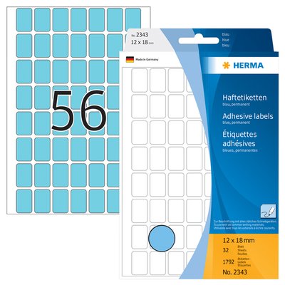 Etiquette HERMA 2343 12x18mm bleu 1792 pièces