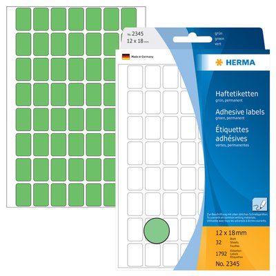 Etiquette HERMA 2345 12x18mm vert 1792 pièces