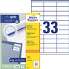 Etiket Avery 3421 70x25.4mm wit 3300 stuks foto