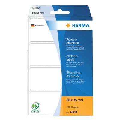 Etiquette d’adresse HERMA 4300 88x35mm 250 pièces zigzag