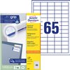 Etiket Avery 3666 38x21.2mm wit 6500 stuks foto