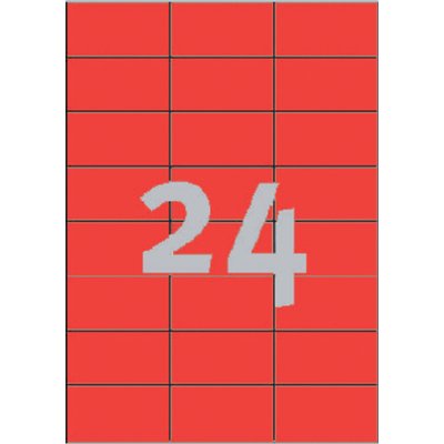 Etiquette Avery 3448 70x37mm rouge 2400 pièces