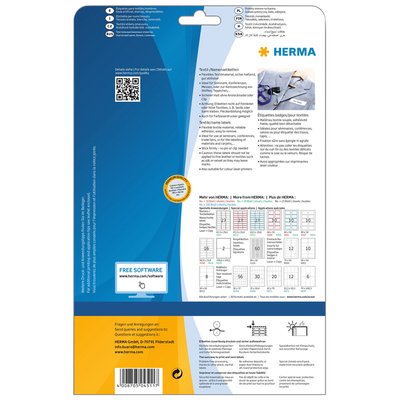 Etiquette badge HERMA 4511 63,5x29,6mm blanc 540 pièces