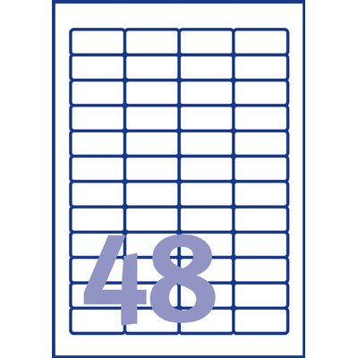 Etiket Avery L4736REV-25 45.7x21.2mm wit 1200 stuks