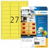Etiquette HERMA 5140 63,5x29,6mm jaune fluo 540 pièces Photo
