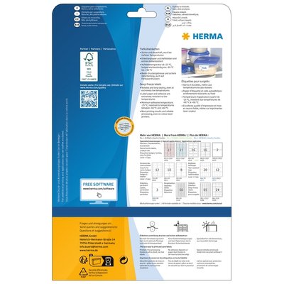 Etiket HERMA 4389 66x33.8mm diepvries wit 600 stuks