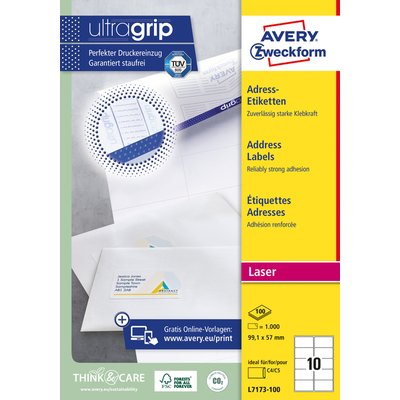 Etiquette Avery L7173-100 99,1x57mm blanc 1000 pièces