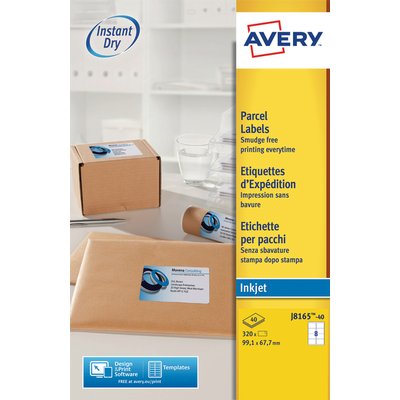 Etiket Avery J8165-40 99.1x67.7mm wit 320 stuks