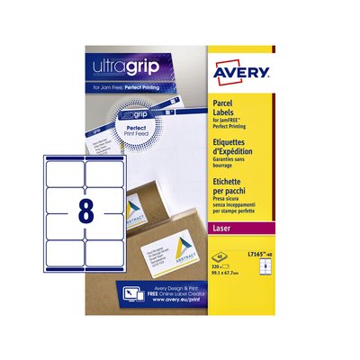 Etiket Avery L7165-40 99.1x67.7mm wit 320 stuks