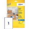 Etiket Avery J8167-10 199.6x289.1mm wit 10 stuks foto