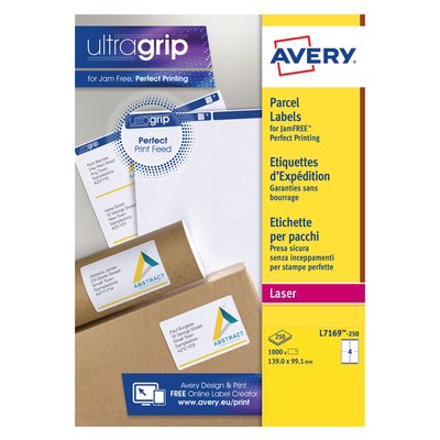 Etiquette Avery L7169-250 99,1x139mm blanc 1000 pièces