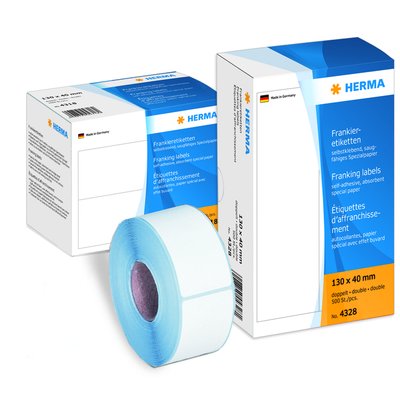 Etiquette affranchissement HERMA 4329 double 163x45mm 500 pièces