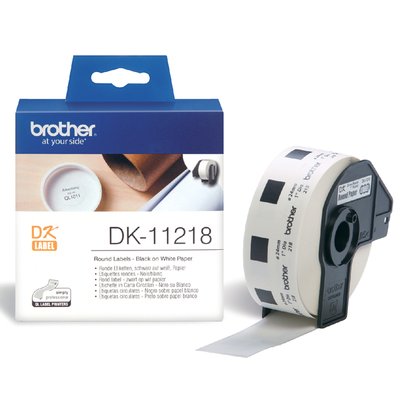 Etiket Brother DK-11218 rond 24mm 1 rol á 1000 stuks wit