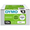 Labeltape Dymo LabelManager D1 polyester 12mm zwart op wit 10 stuks foto