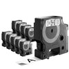 Labeltape Dymo LabelManager D1 polyester 19mm zwart op wit 10 stuks foto